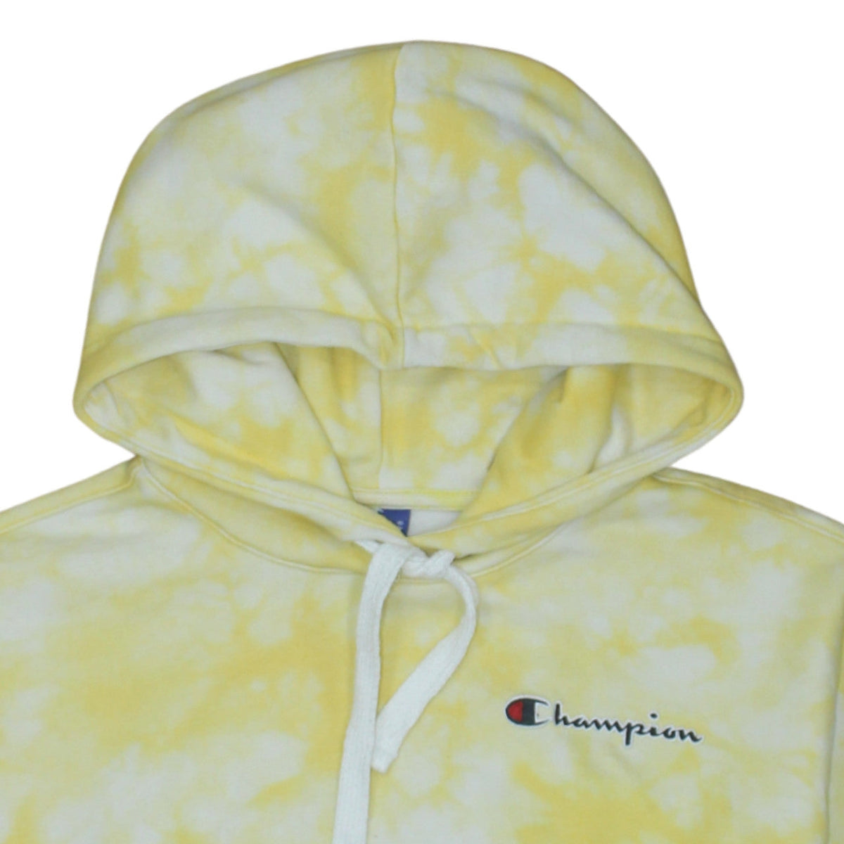 Champion Women's Yellow Tie-Dye Pullover Hoodie Small