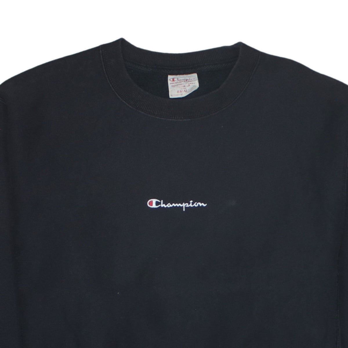 Champion Men's Black Small Reverse Weave Crew Neck Sweatshirt