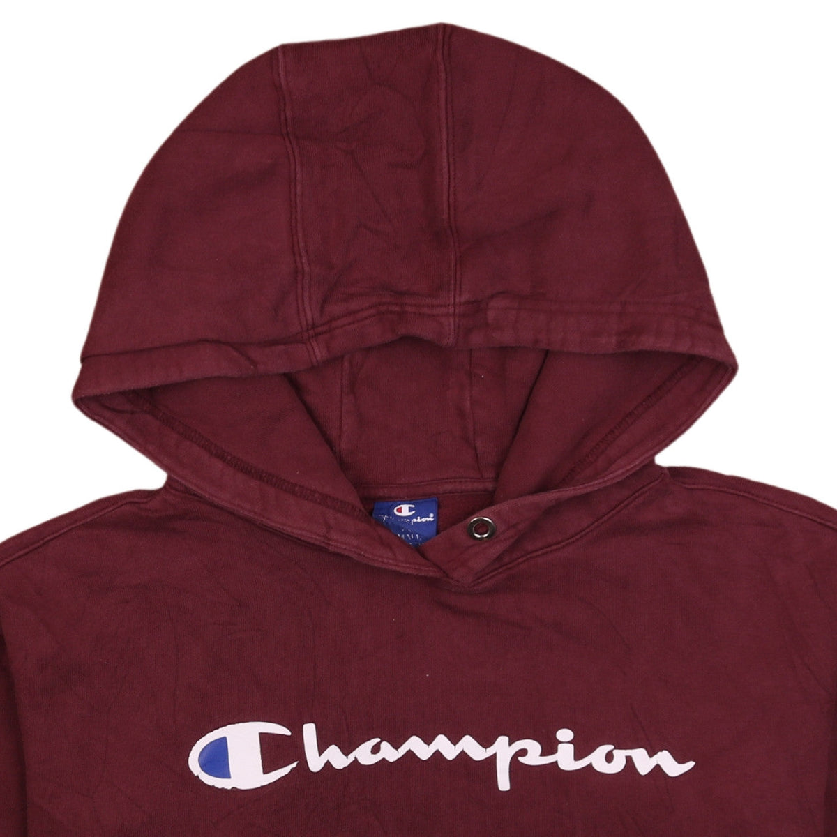 Champion Mens Red Pullover Hoodie Small Graphic Logo Fleece
