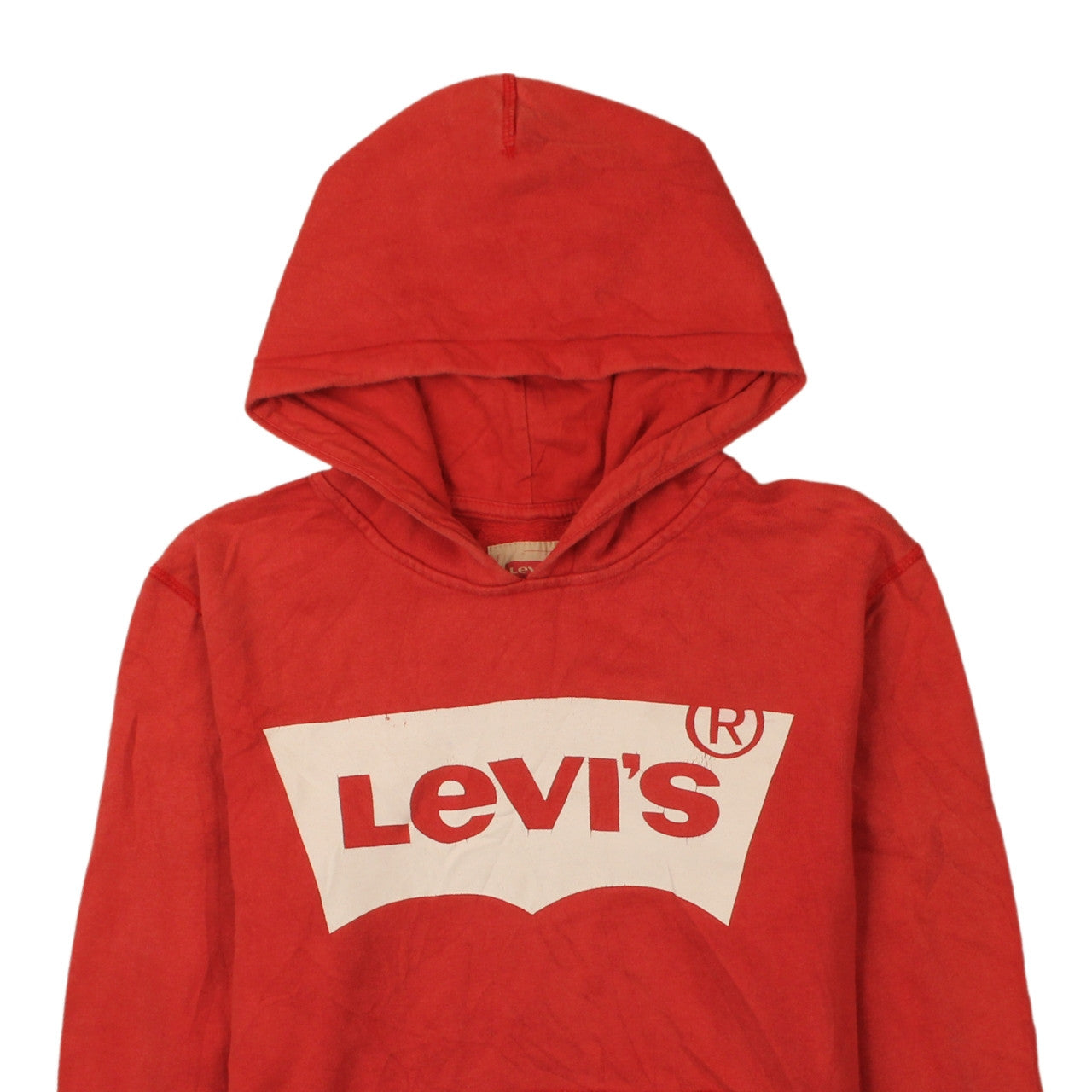 Levi's Boys Red Logo Pullover Hoodie Size 14 Cotton Fleece Casual