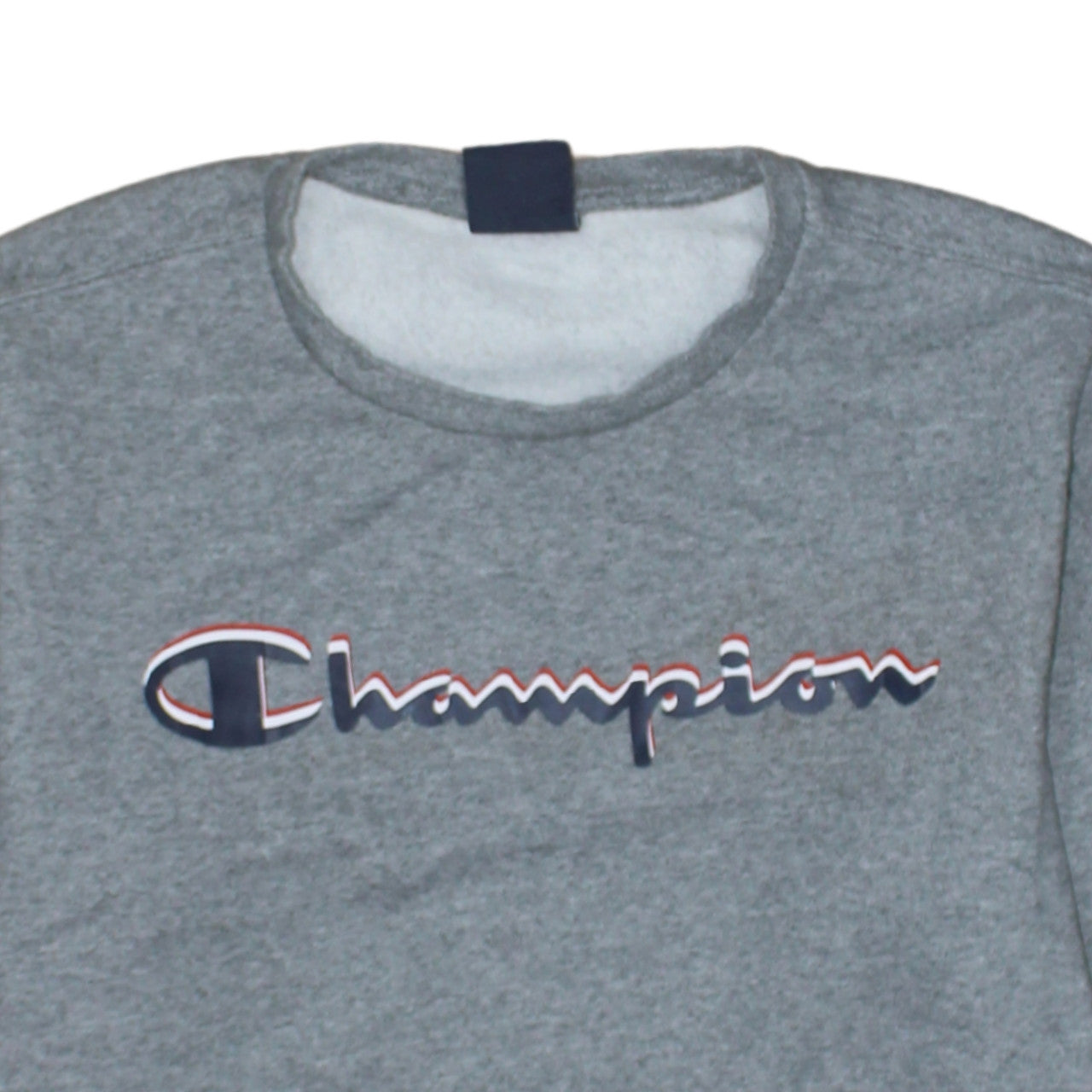 Champion Boys Grey Logo Pullover Sweatshirt XL 13-14 Years Fleece Crew Neck