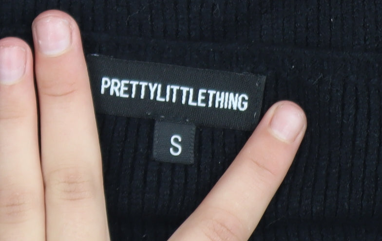 PRETTYLITTLETHING Women's Black Knit Camisole Tank Top Size S