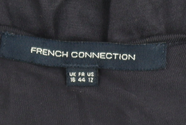 French Connection Women's Blue Size 16 Shift Dress Short Sleeve