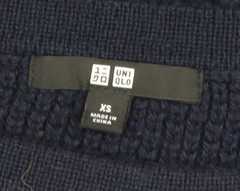 UNIQLO Women's Blue Chunky-Knit Wool Blend Pullover Jumper XS