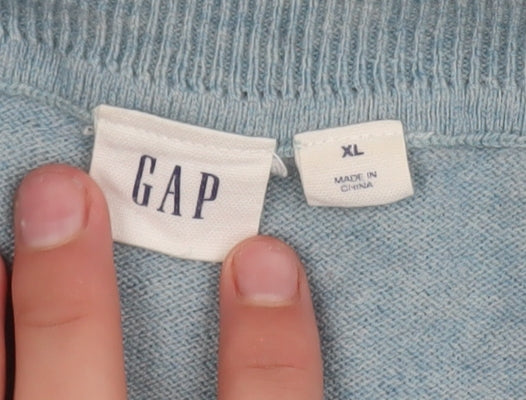 GAP Women’s Blue Cotton Crew Neck Pullover Jumper XL