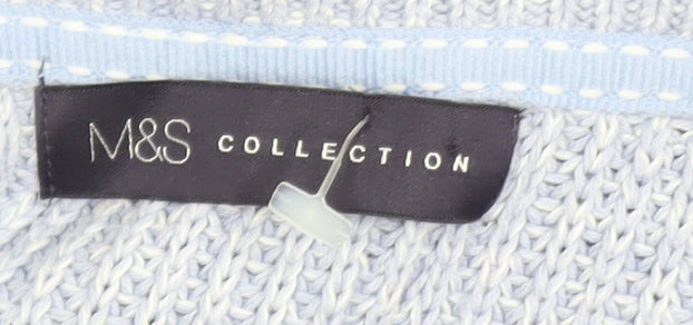 Marks & Spencer Women Blue Cotton Knit Jumper Size L