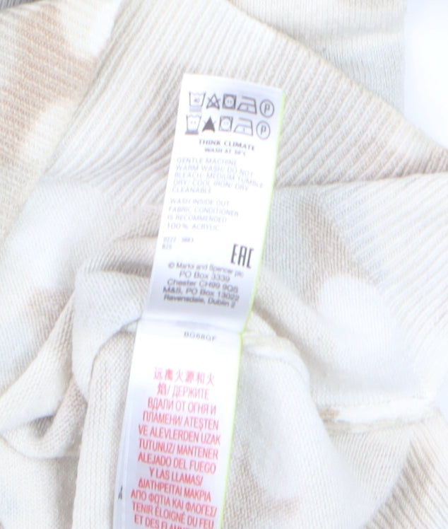 Marks & Spencer Women Beige Camouflage Jumper Size 12