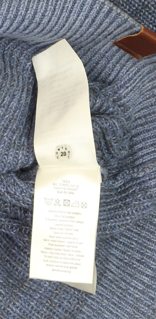 Camel Active Men's Blue Cotton Half Zip Jumper Size M