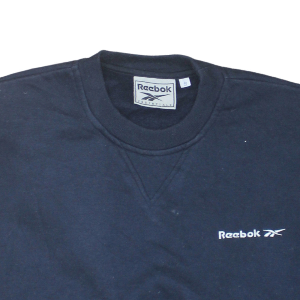 Reebok Men's Blue Pullover Sweatshirt Small Crew Neck Logo Fleece