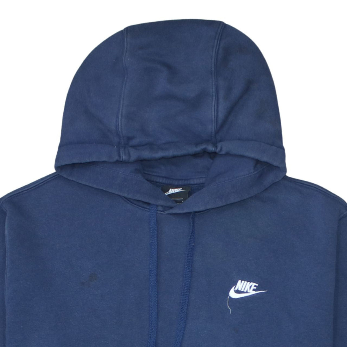 Nike Men Blue Pullover Hoodie L Fleece Logo Sportswear