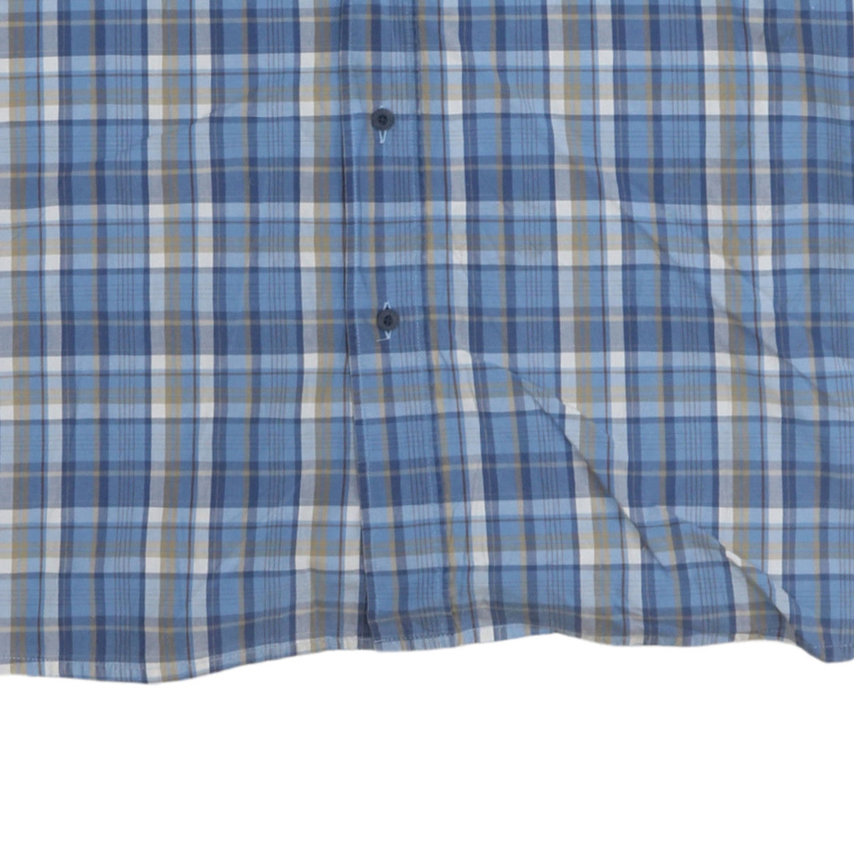 Lacoste Men's Blue Checked Button-Down Long Sleeve Cotton Shirt 16.5