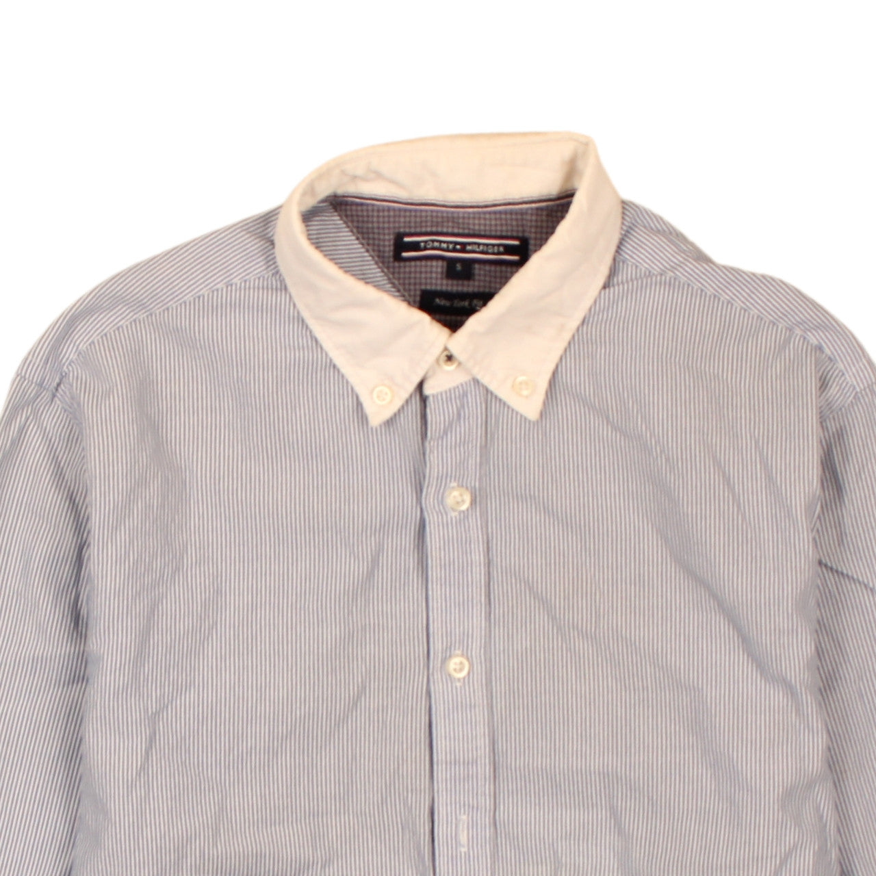 Tommy Hilfiger Men's Blue Striped Button-Down Shirt Size S New York Fit