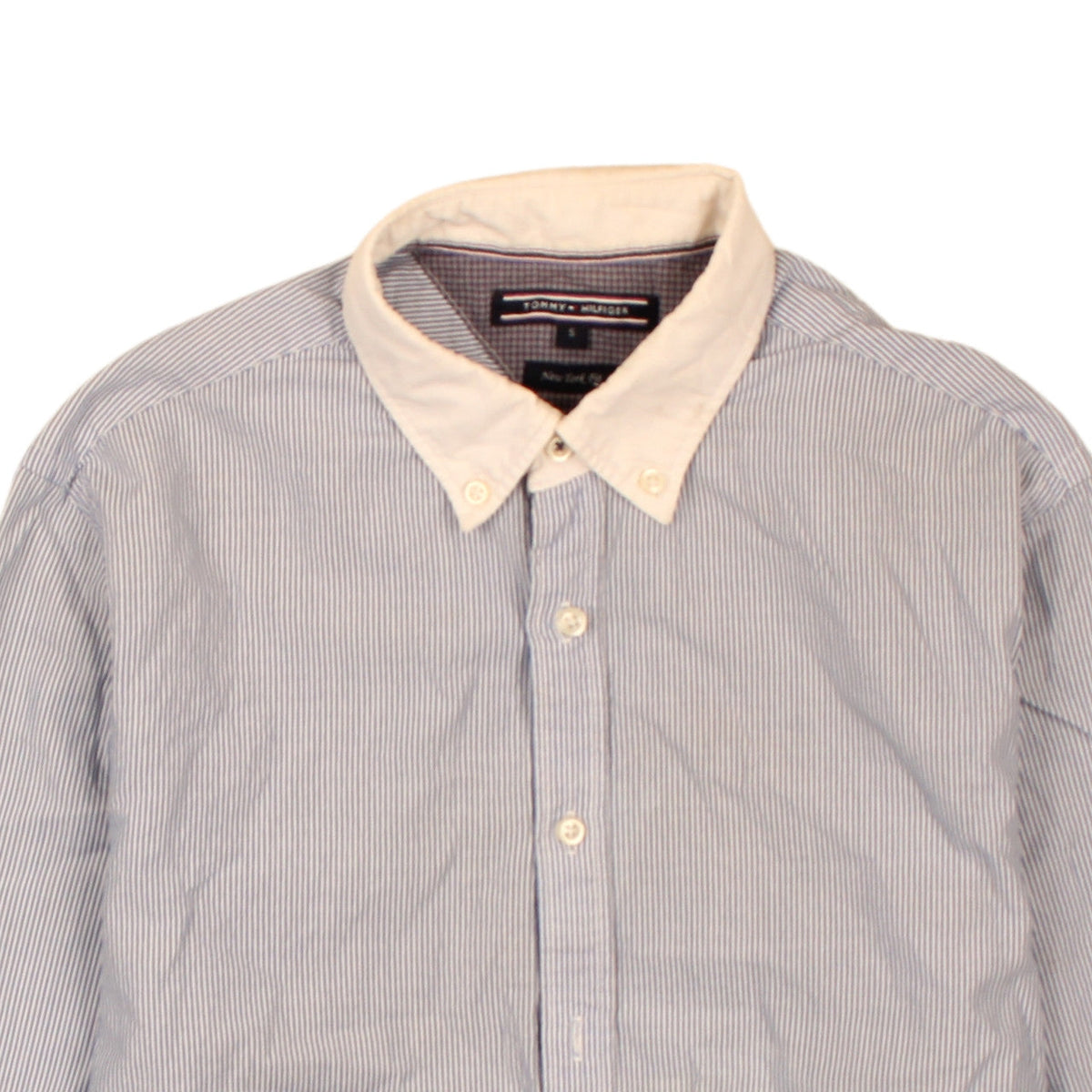 Tommy Hilfiger Men's Blue Striped Button-Down Shirt Size S New York Fit