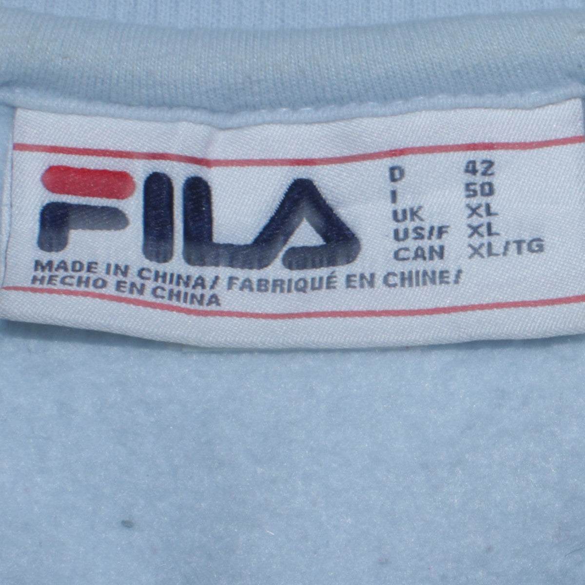 Fila Womens Light Blue Crew Neck Logo Sweatshirt XL