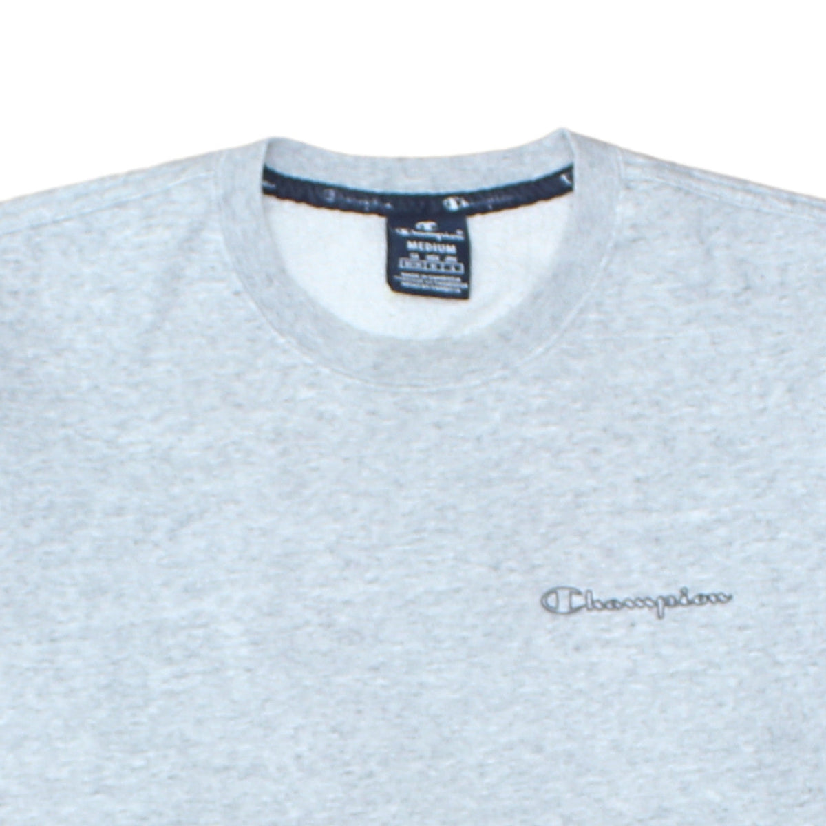 Champion Men's Grey Logo Crew Neck Fleece Sweatshirt Size M