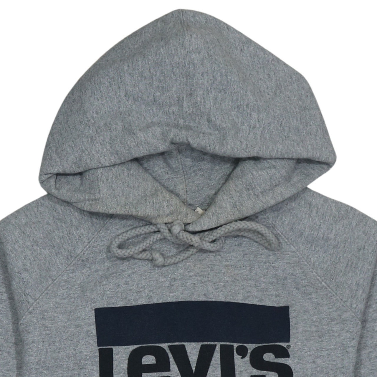 Levi's Mens Grey Pullover Hoodie Medium Logo Print Fleece