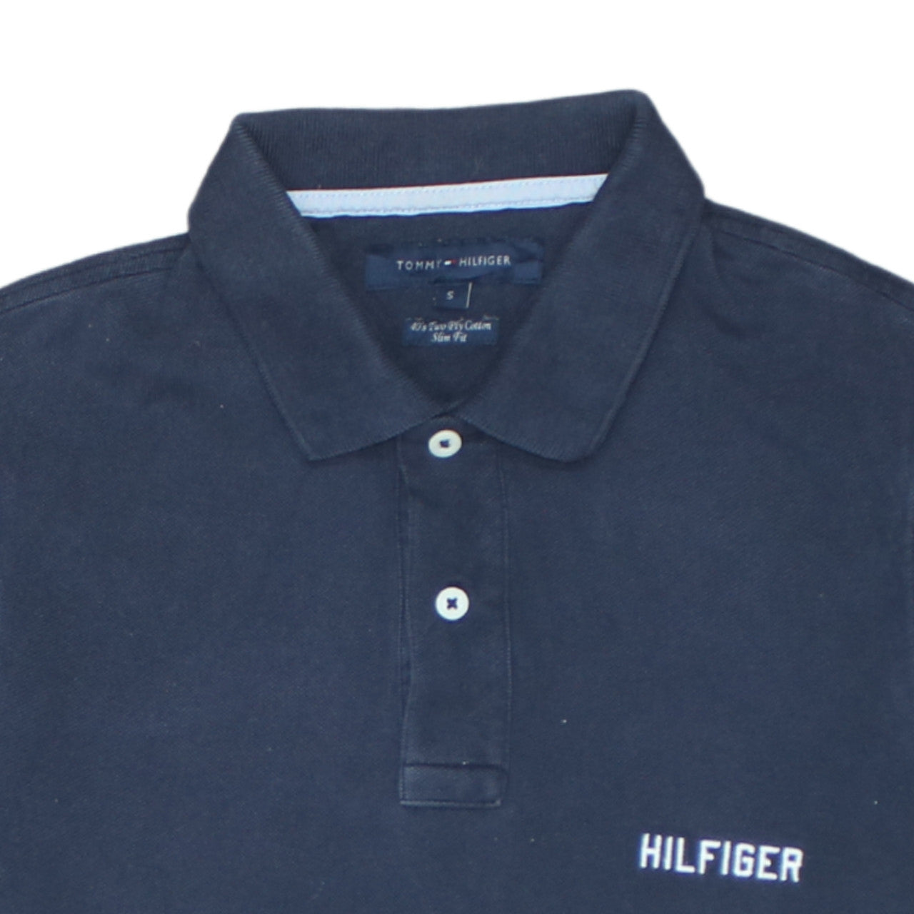 Tommy Hilfiger Men's Blue Slim Fit Cotton Polo Shirt Size S