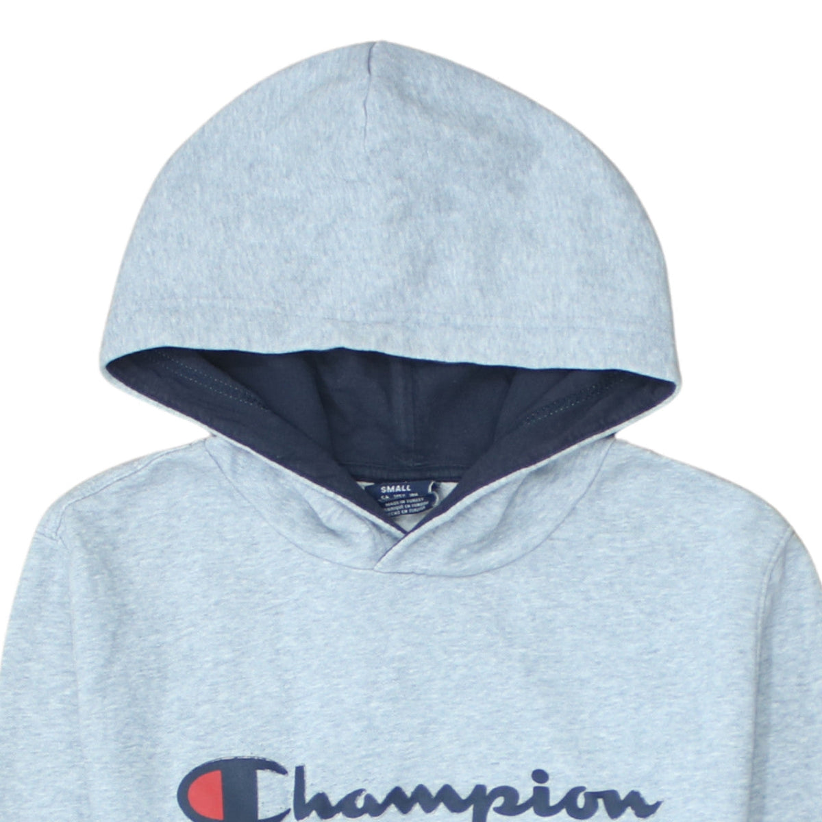 Champion Men's Grey Pullover Hoodie Small Logo Fleece Sweatshirt