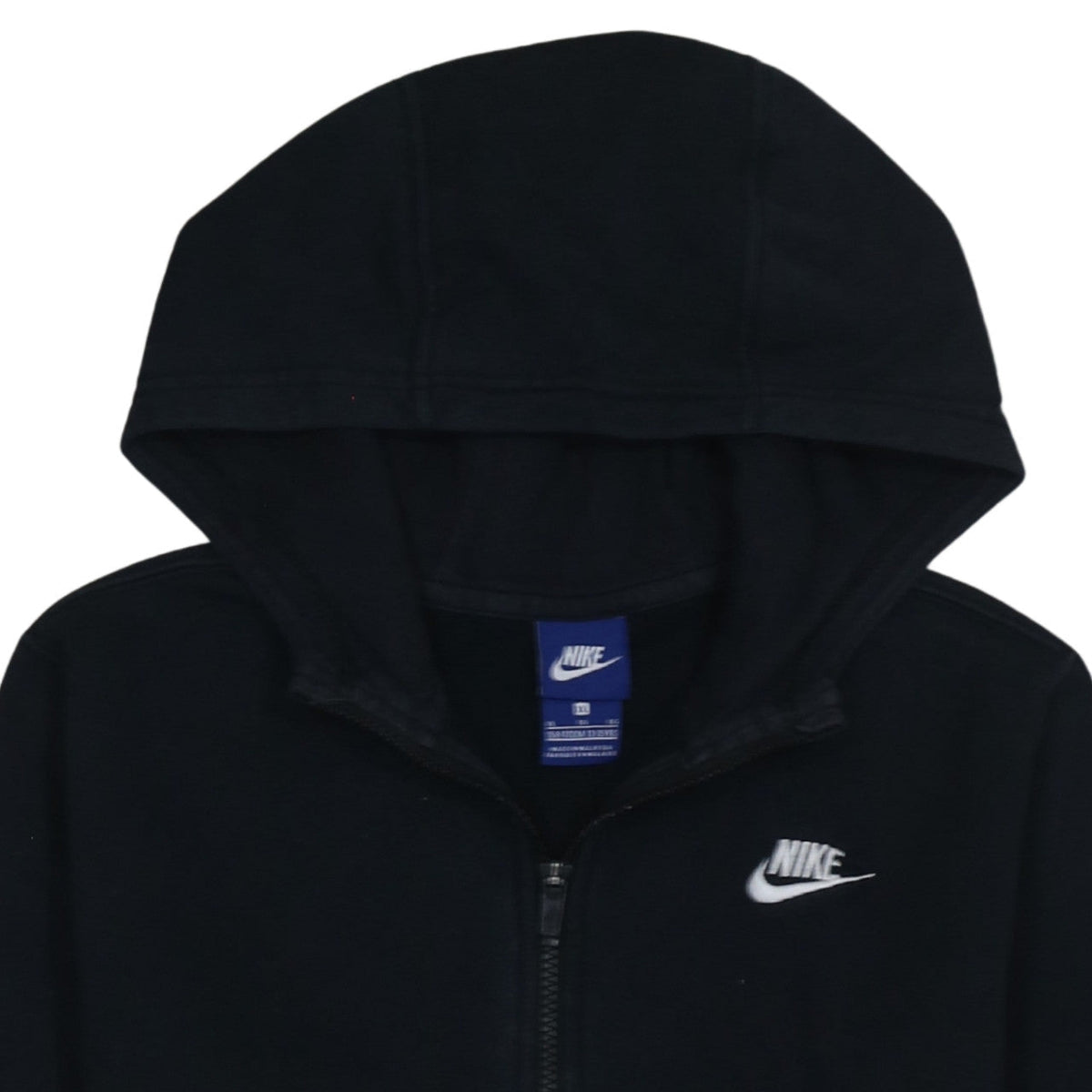 Nike Boys Black Colourblock Full Zip Hoodie XL 13-15 Years Cotton Blend
