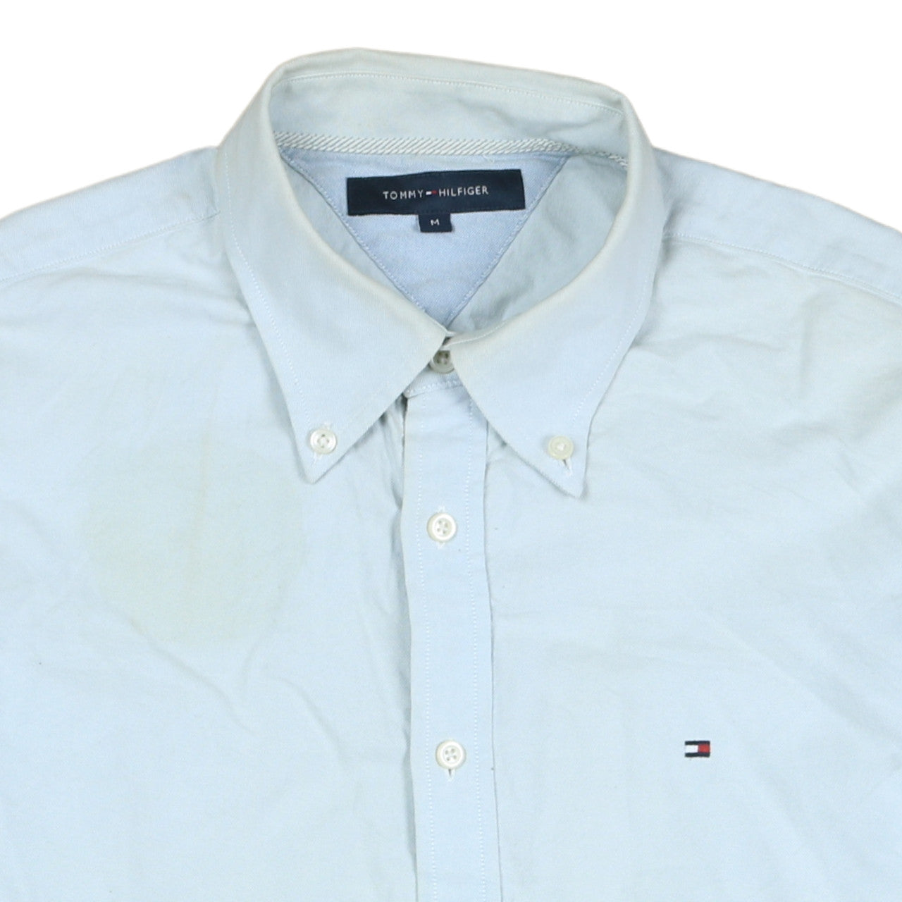 Tommy Hilfiger Men's Light Blue Cotton Button-Up Shirt M Classic Fit