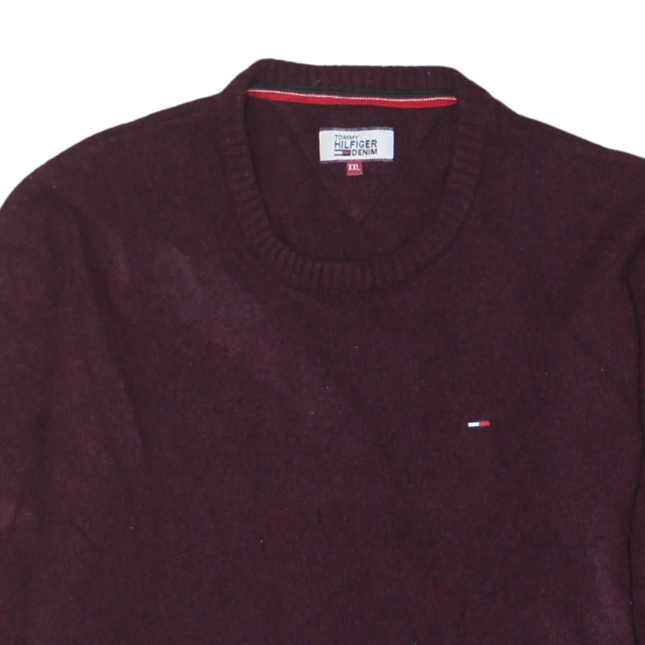 Tommy Hilfiger Men’s Red Crew Neck Wool Jumper 2XL
