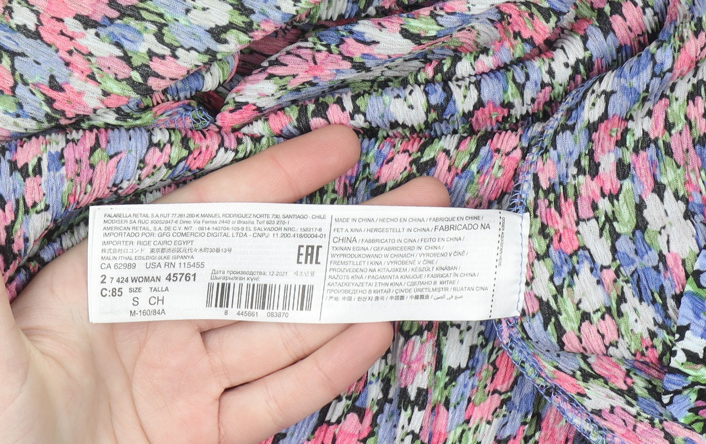 MNG Women’s Multicoloured Floral Ruched Midi Dress Size 8