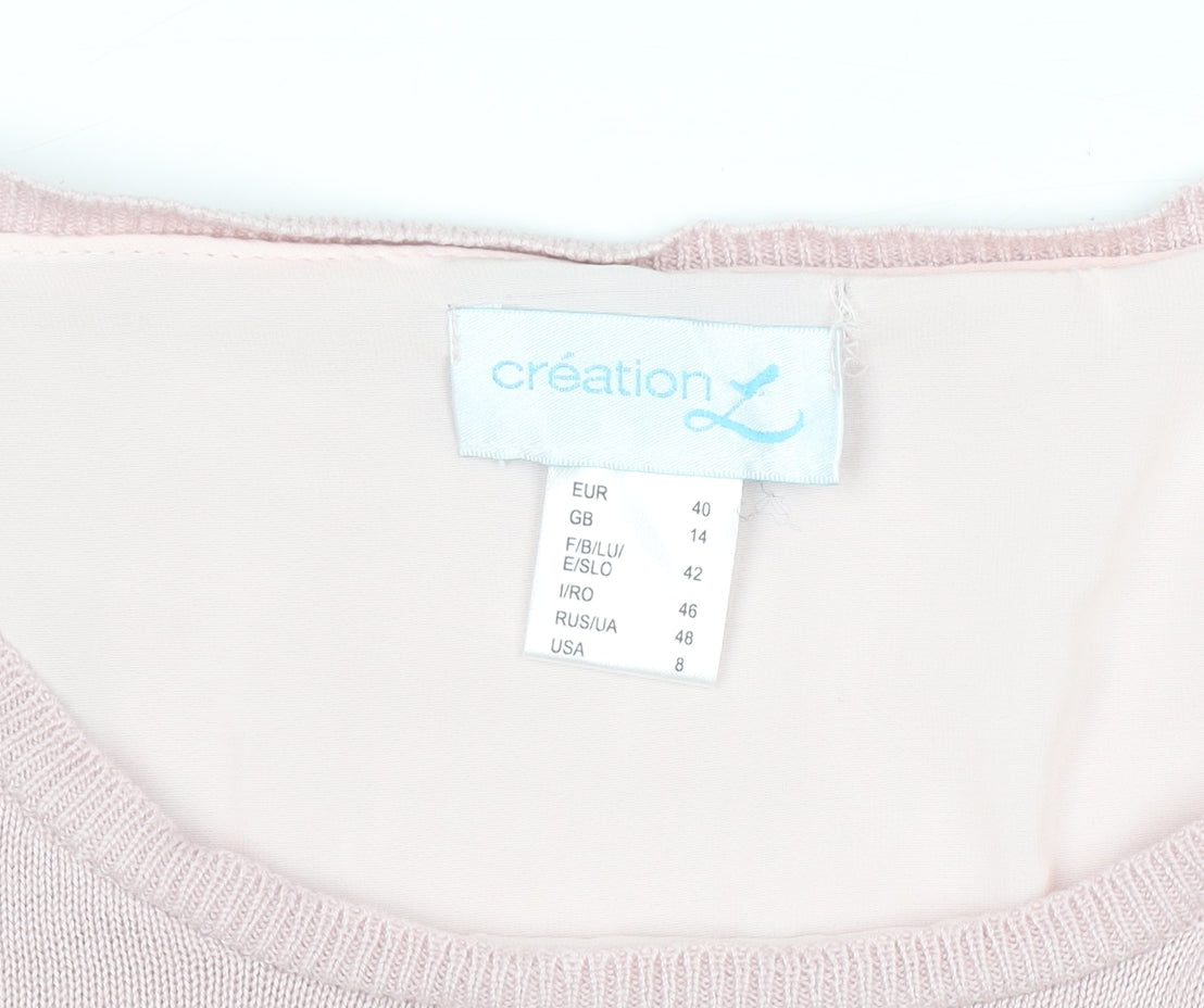 Création L Women’s Pink Wrap Long Sleeve Blouse Size 14