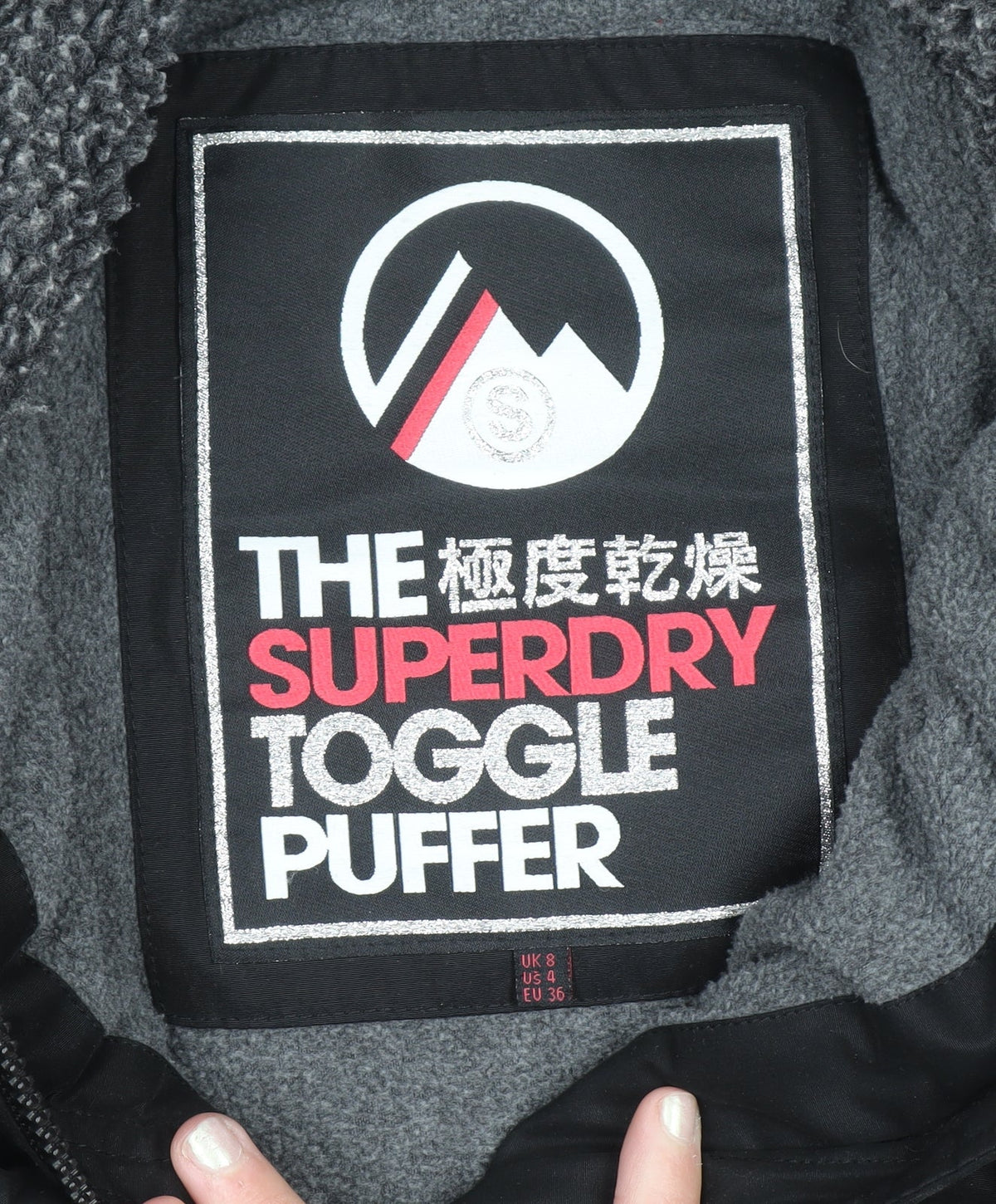 Superdry Women's Black Size 8 Toggle Puffer Hooded Jacket