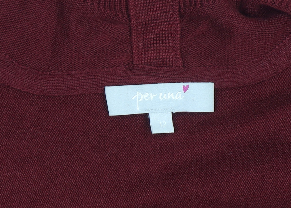 Marks & Spencer Per Una Women's Red Long Sleeve Cardigan Size 12