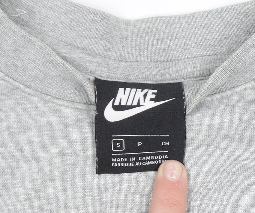 Nike Men's Grey Crew Neck Pullover Sweatshirt Size S