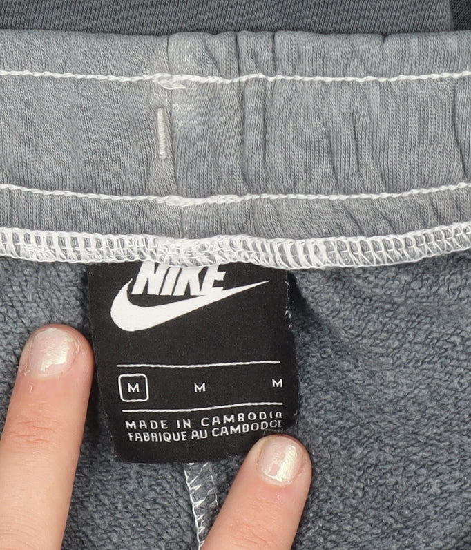 Nike Men's Grey Cotton Fleece Joggers M Regular Fit
