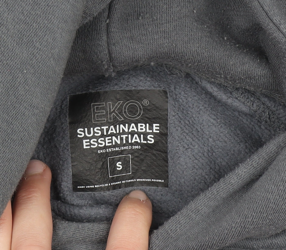 EKO Sustainable Essentials Men’s Grey Pullover Hoodie S Regular Fit
