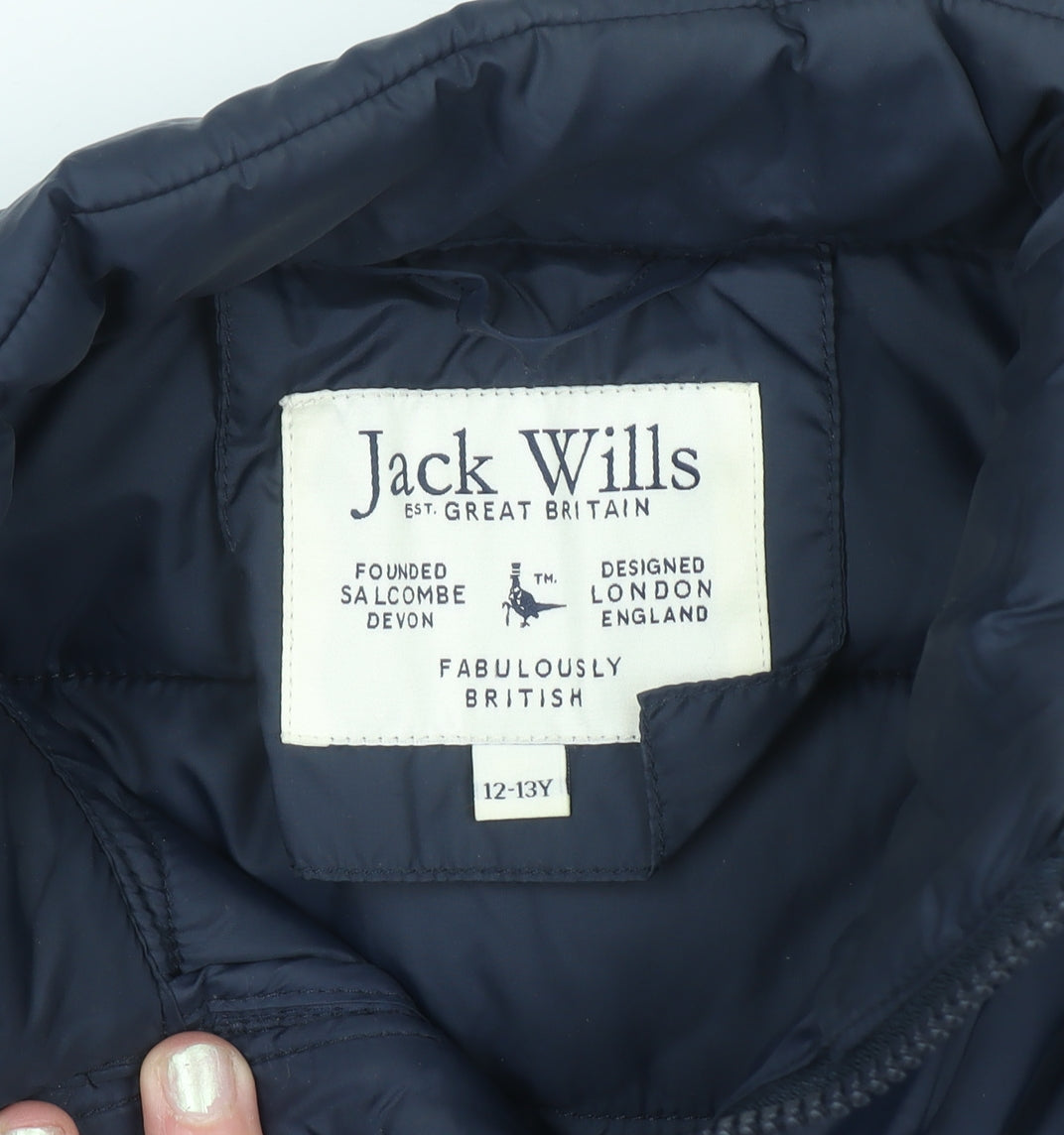 Jack Wills Girls Blue Quilted Puffer Waistcoat 12-13 Years