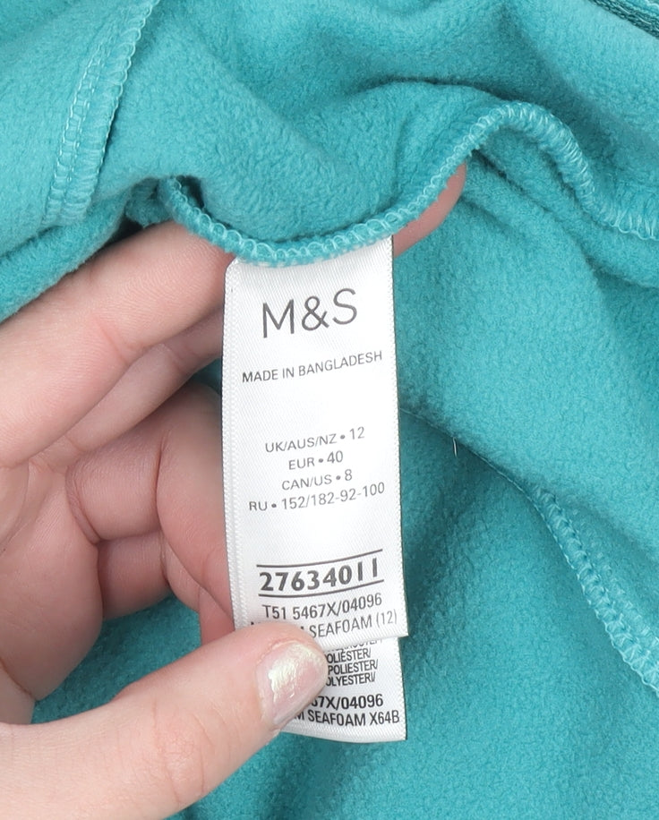 Marks and Spencer Women's Green Fleece Bodywarmer Gilet Size 12