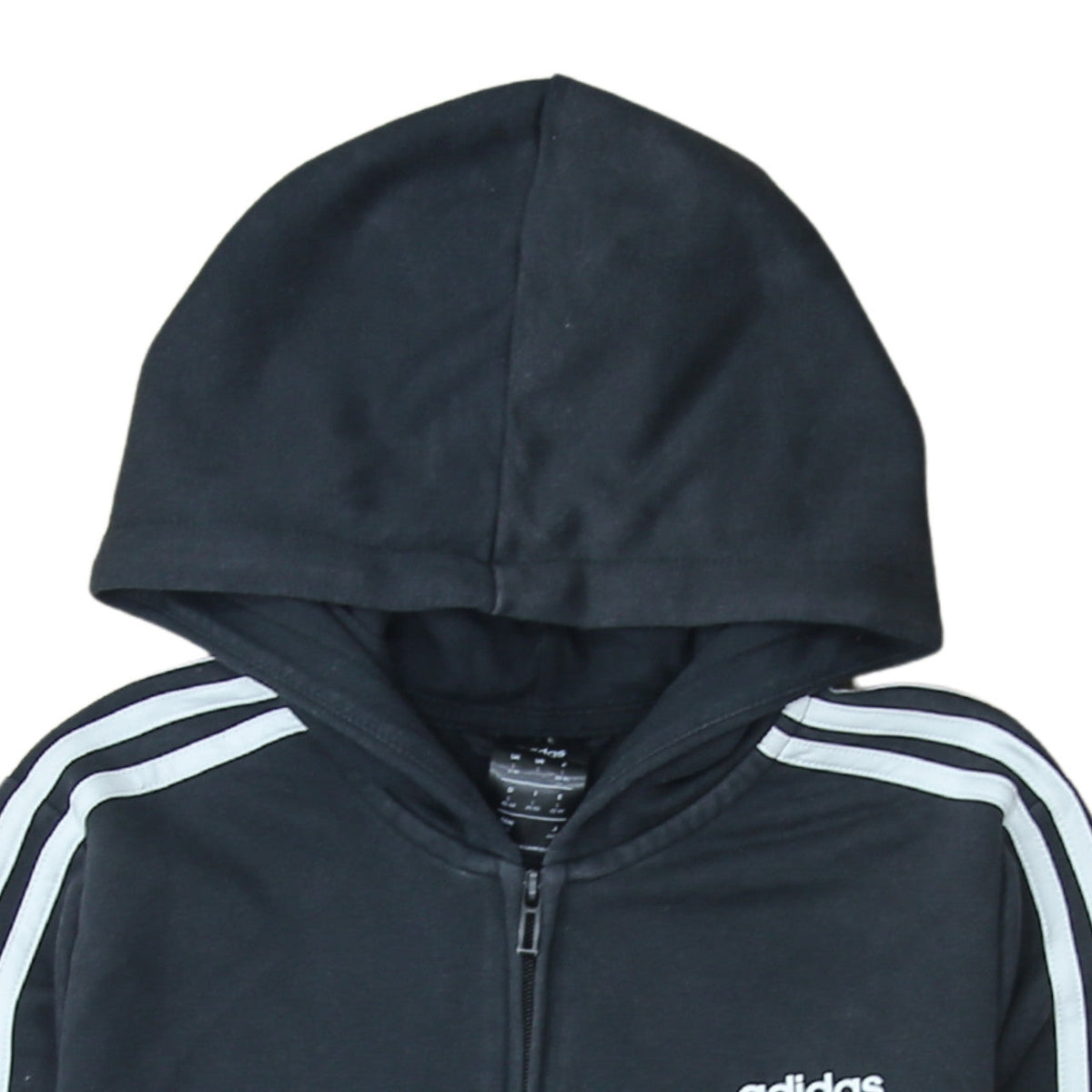 Adidas Women's Black Full Zip Hoodie L 16-18 Classic Hooded Sweatshirt