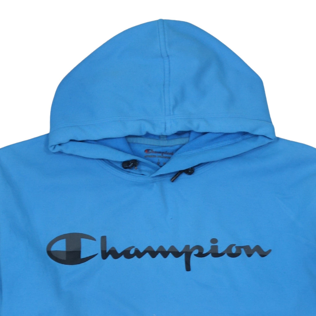 Champion Men's Blue Pullover Hoodie L Regular Fit Logo