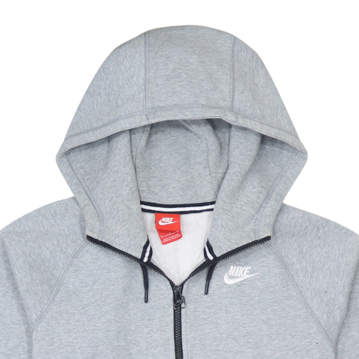 Nike Men's Grey Full Zip Hoodie S Regular Fit Sportswear