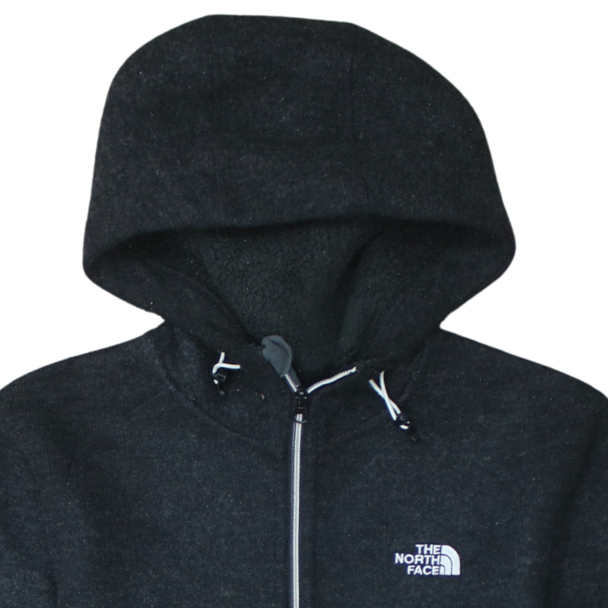 The North Face Men's Black Small Hooded Full Zip Fleece Jacket