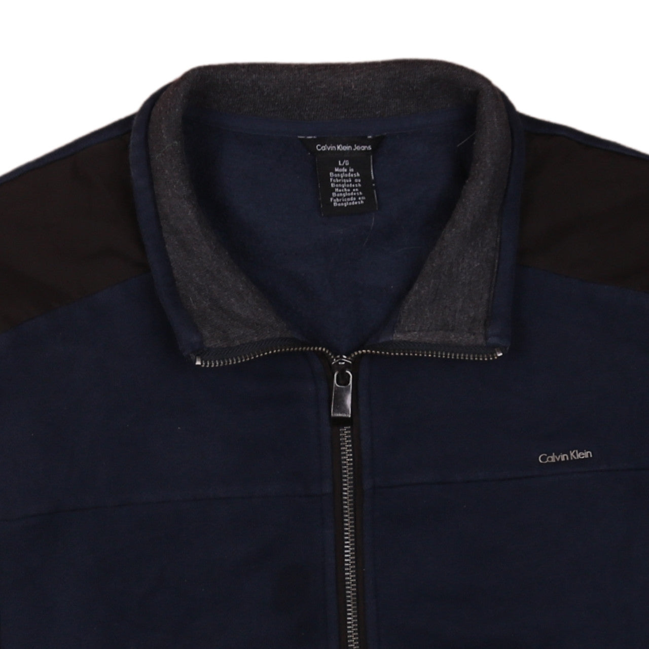 Calvin Klein Jeans Men's Blue Full Zip Fleece Sweatshirt L