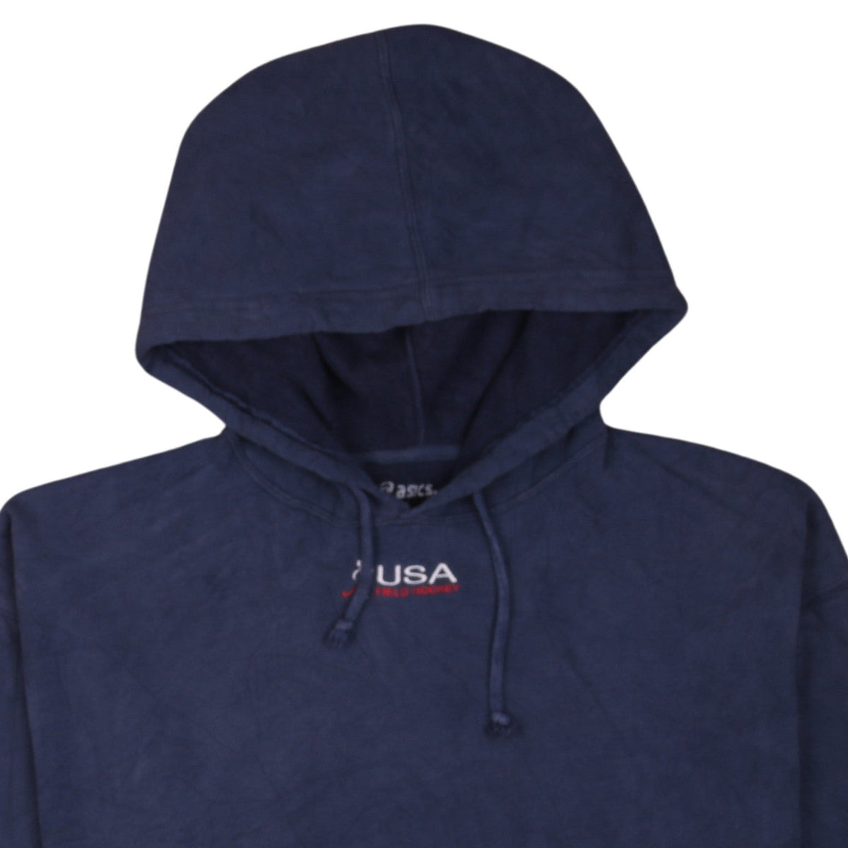 Asics Men's Blue Pullover Hoodie USA Logo Size L Sportswear