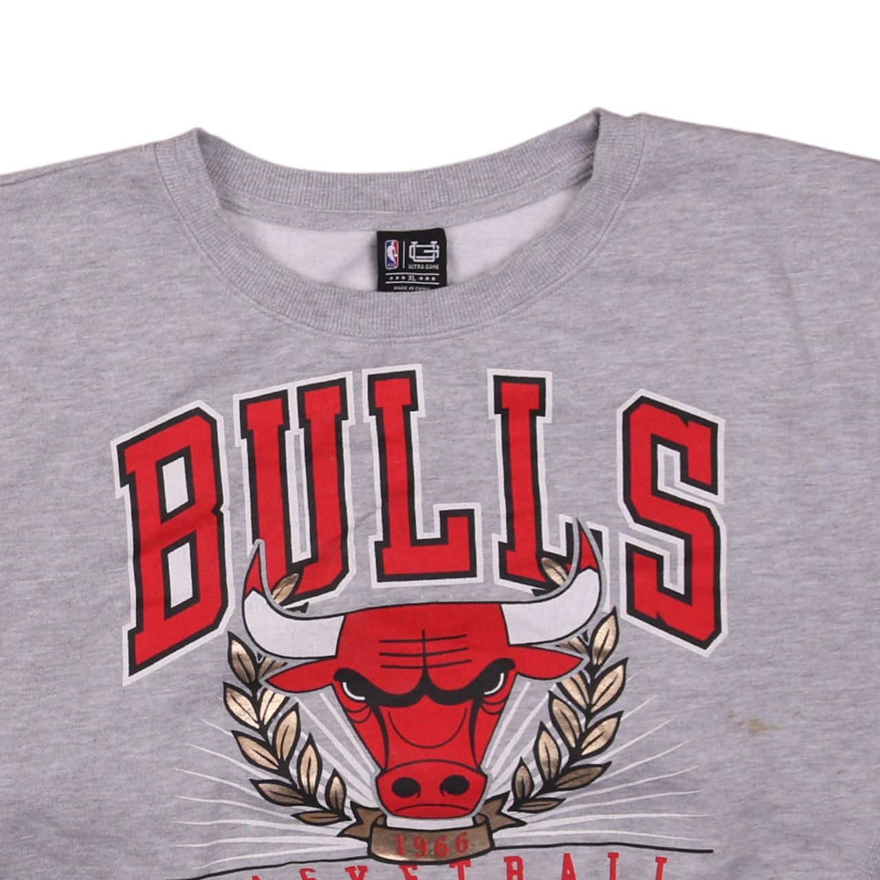 Ultra Game NBA Chicago Bulls Grey Sweatshirt XL Women Graphic Print