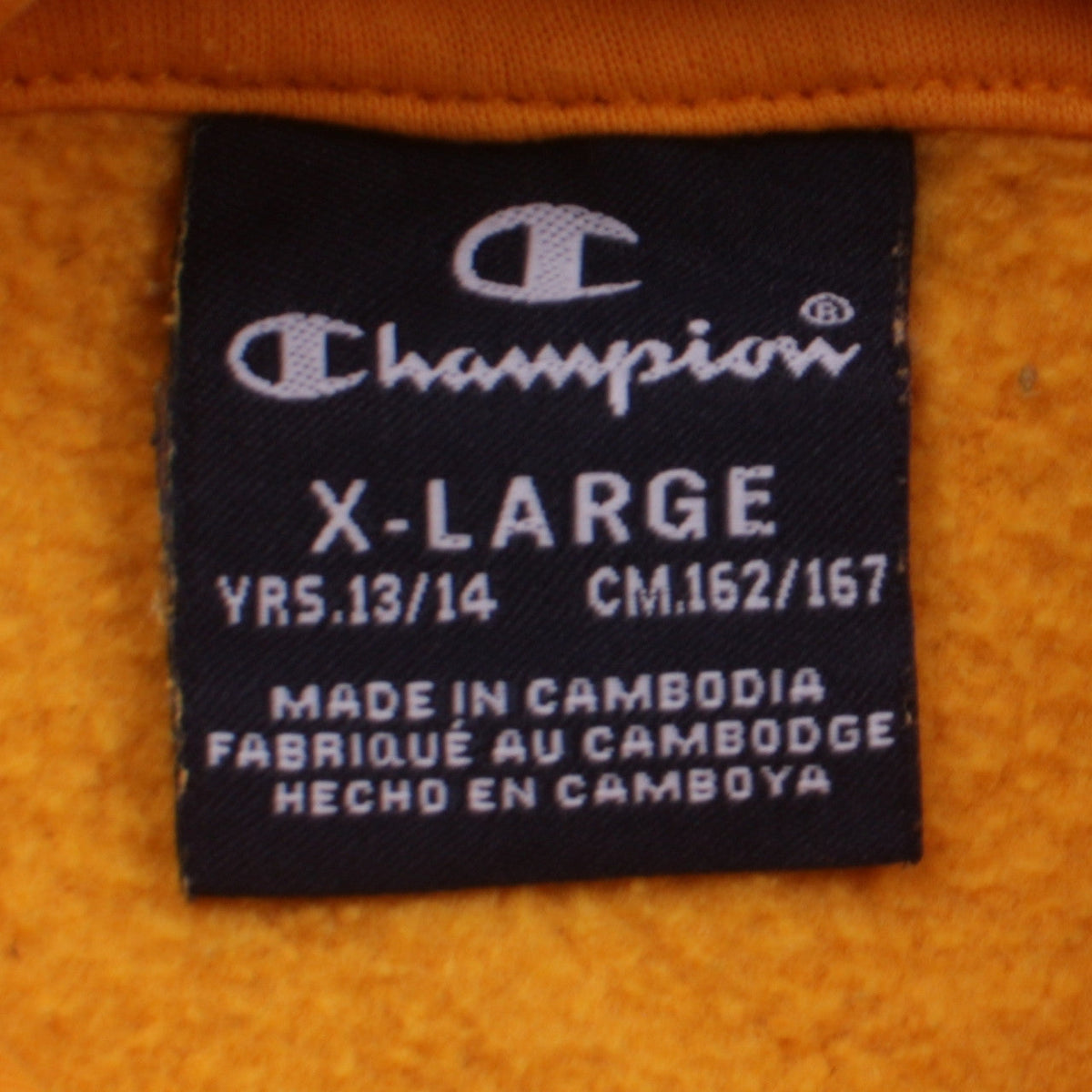 Champion Boys Orange Pullover Hoodie XL 13-14 Years Graphic Print Casual
