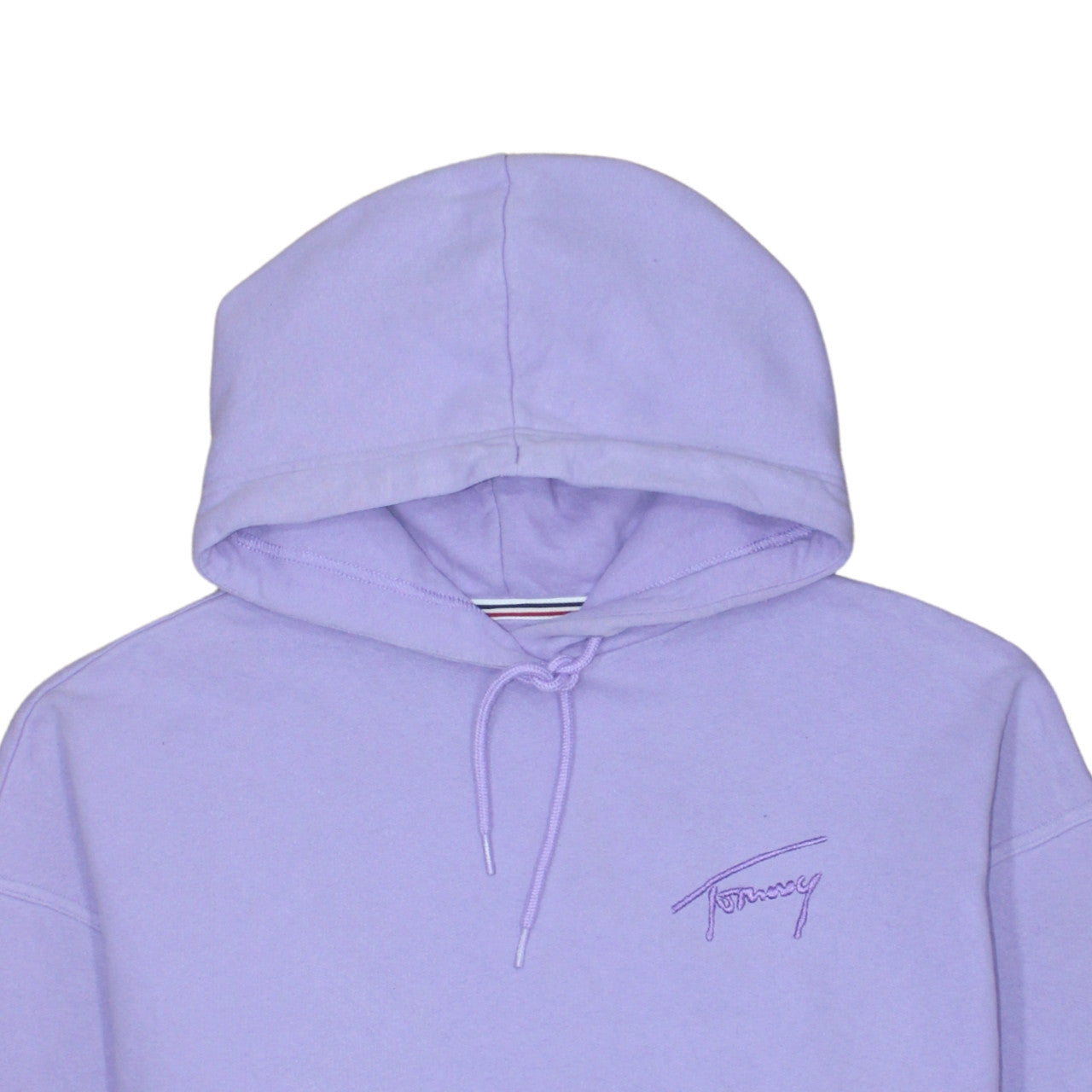 Tommy Jeans Womens Lilac Hoodie Medium Cotton Blend Pullover Hooded Sweatshirt