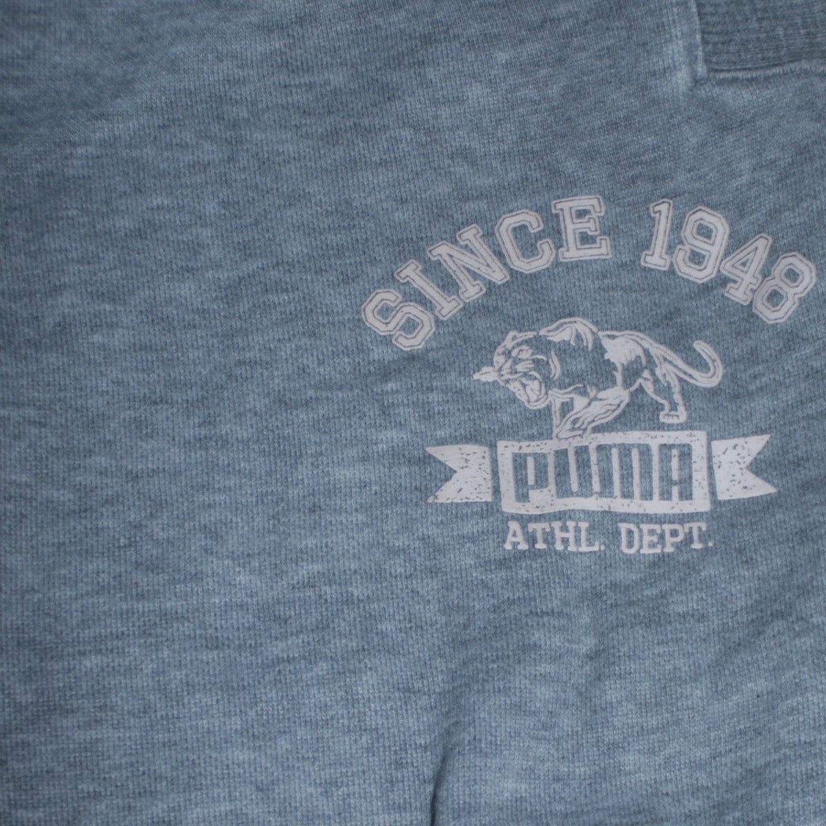Puma Mens Grey Jogger Sweatpants S Elastic Waist Logo Tapered Leg
