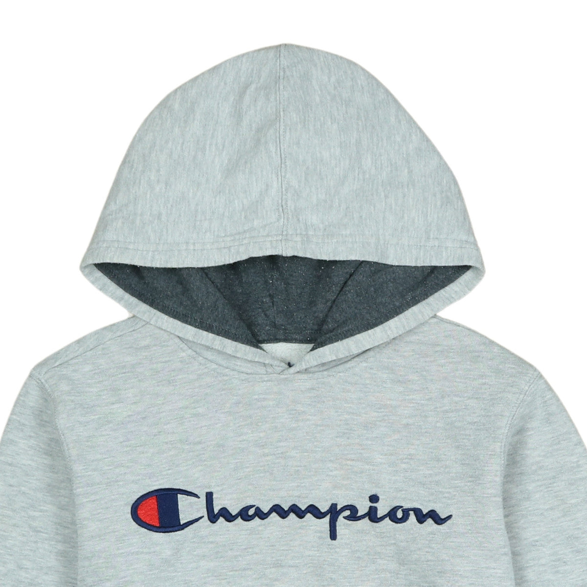 Champion Boys Grey Pullover Hoodie Medium Size with Logo Print