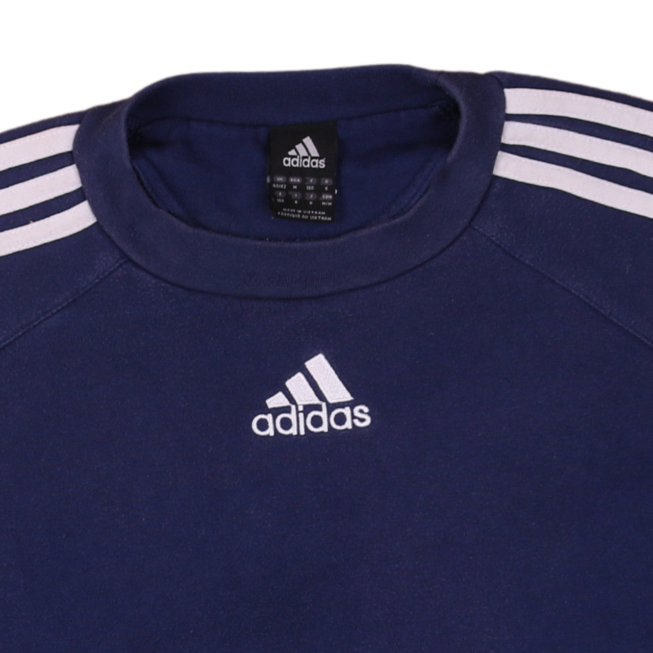 Adidas Mens Blue Crew Neck Pullover Sweatshirt M Sports Logo