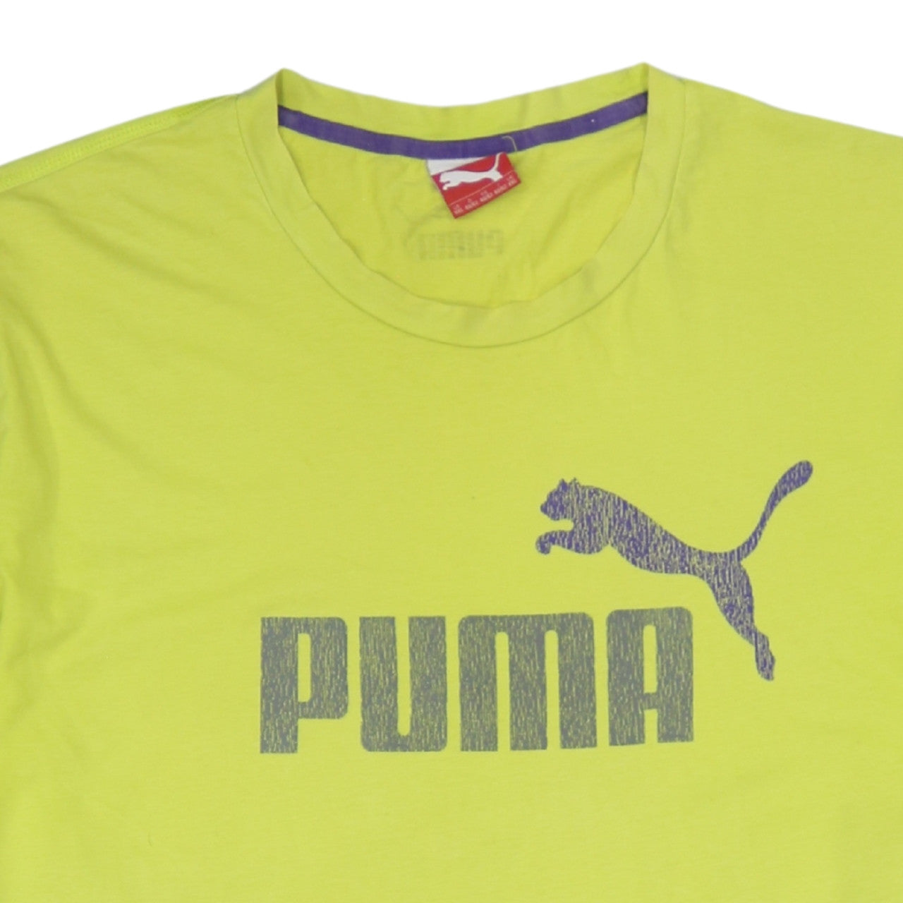 Puma Men's Yellow 2XL Sports Logo Short Sleeve T-Shirt