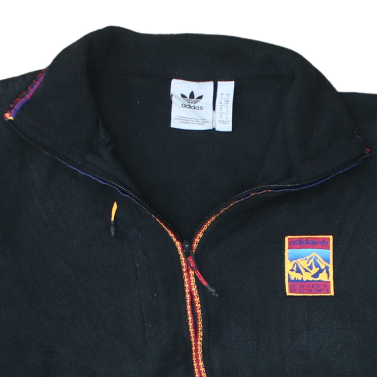 Adidas Men's Black Fleece Full Zip Outdoor Jacket Size S