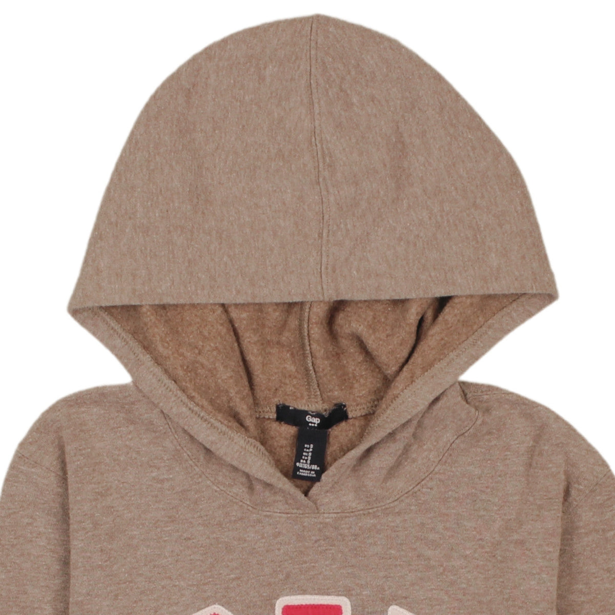 Gap Women Beige Logo Pullover Hoodie Small Casual Cotton Blend