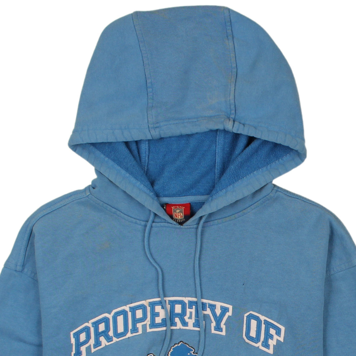 Reebok Men’s Blue Pullover Hoodie M NFL Lions Relaxed Fit Vintage